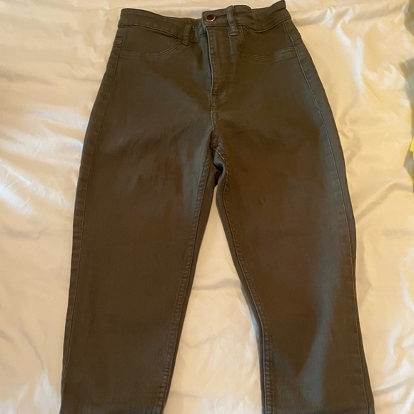 ! 2 for 25 ! H&M ARMY GREEN SKINNY JEANS US4 - Picture 3 of 8